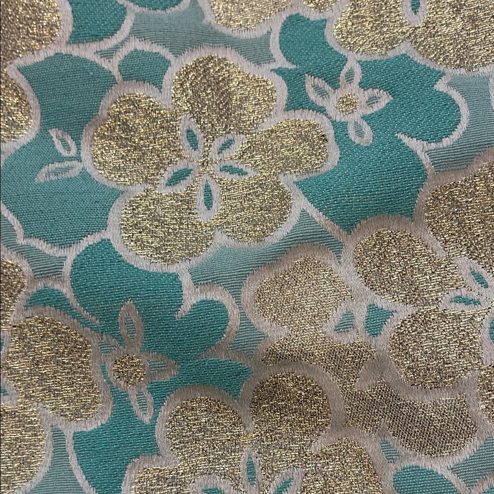 Banana Republic Aqua & Gold Floral Glitzy Pencil Skirt - Picture 2 of 7